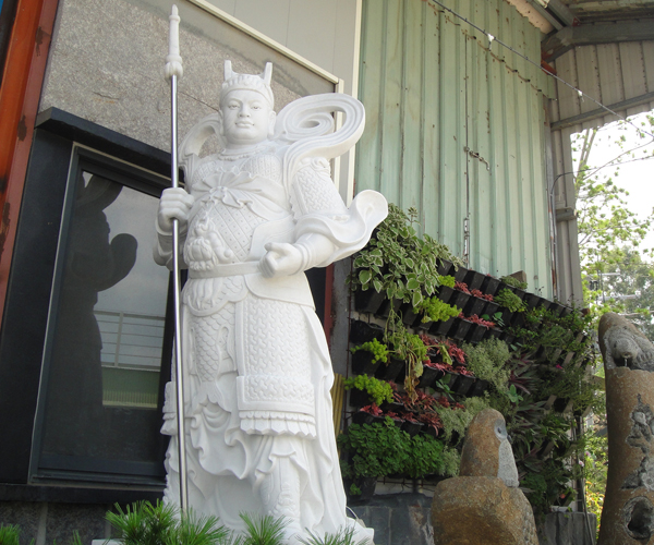 圖木舒克漢白玉古代武將雕塑